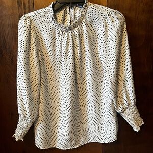 Carolina Belle Black and Cream Patterned Blouse
